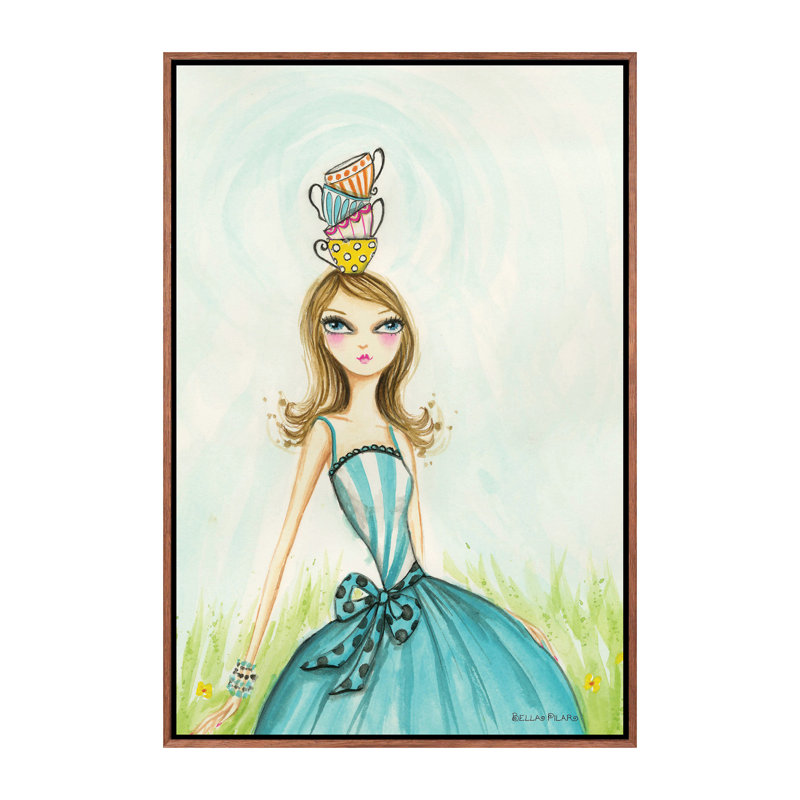 Art de noël à thé, H 26 po x l 18 po x P 1,5 po, Toile avec cadre en bois classique