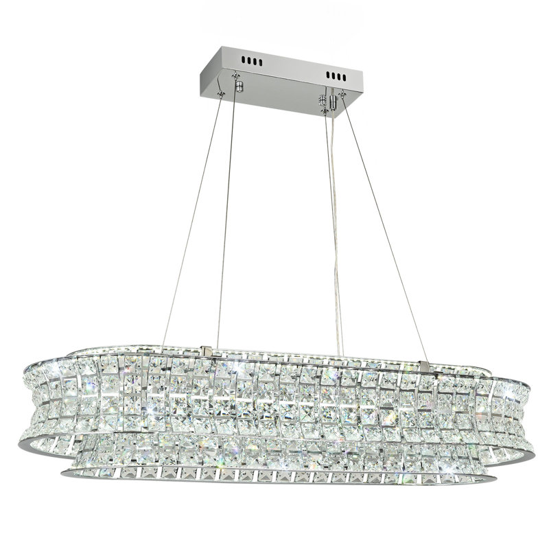 Lustre à DEL avec accents de cristal