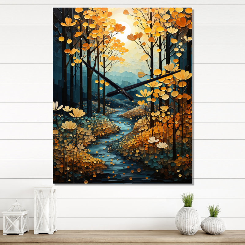 Bold Enchanted Forest Captures II - Landscape & Nature Wall Clock Oversized, 28" H x 12" W x 1" D