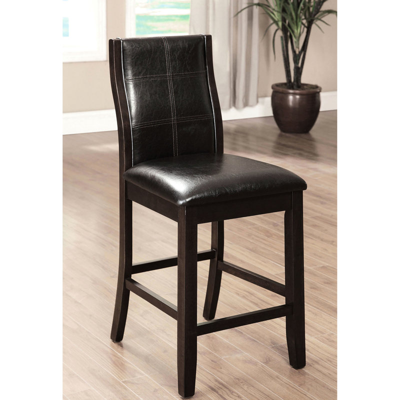 2 chaises de salle à manger à hauteur de comptoir en cerisier brun 2 pièces avec siège et repose-pieds, 2