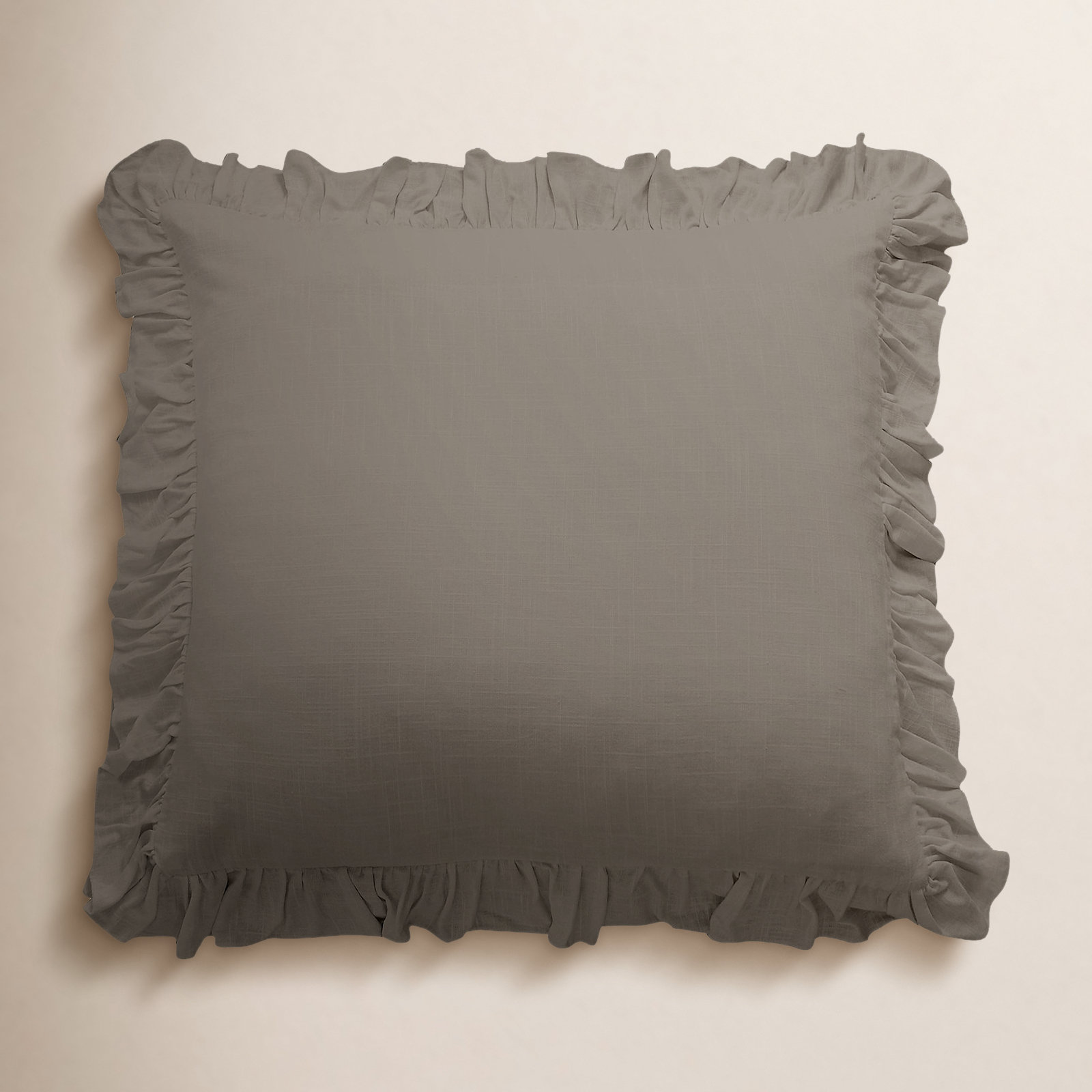 Lily Linen Pillow Sham, Taupe, Euro