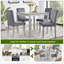 Ensemble de table de salle à manger en bois 5 pièces, ensemble de table de cuisine avec une table carrée et 4 chaises rembourrées, table de salle à manger en bois avec décoration en cristal et ensemble de chaises pour la cuisine, la salle à manger, gris argenté