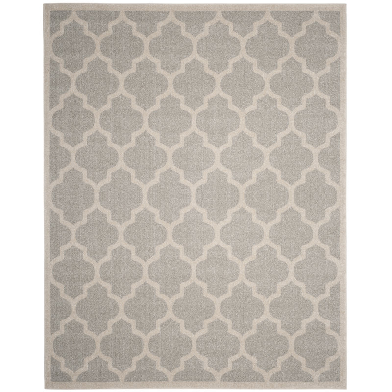 Ammundsen Geometric Light Grey/Beige Area Rug, Rectangle 5' x 8'