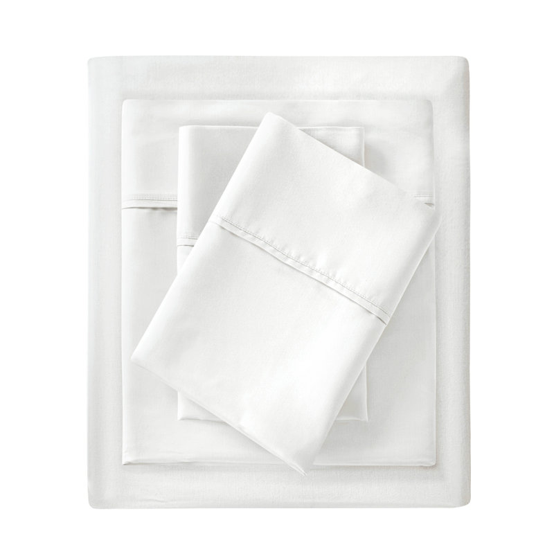 Taies d'oreiller 2 pièces 1500 fils Gracie Mills Reeve, Blanc