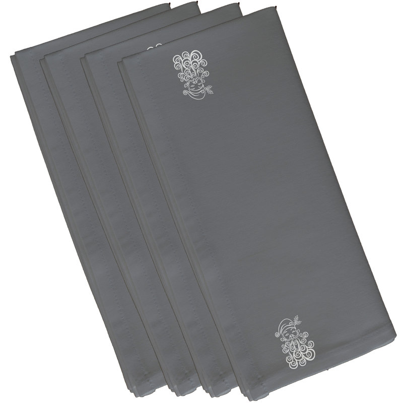 Ensemble de serviettes 4 pièces Santa Baby, L 18 po x L 18 po, Gris