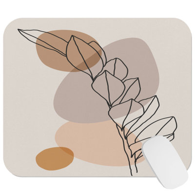 Botanical Elegance Botanicals Leaf Bohemian Gaming Cute Office Laptop Desk Pad Gift Mat Square Rectangle Non-Slip Mousepad
