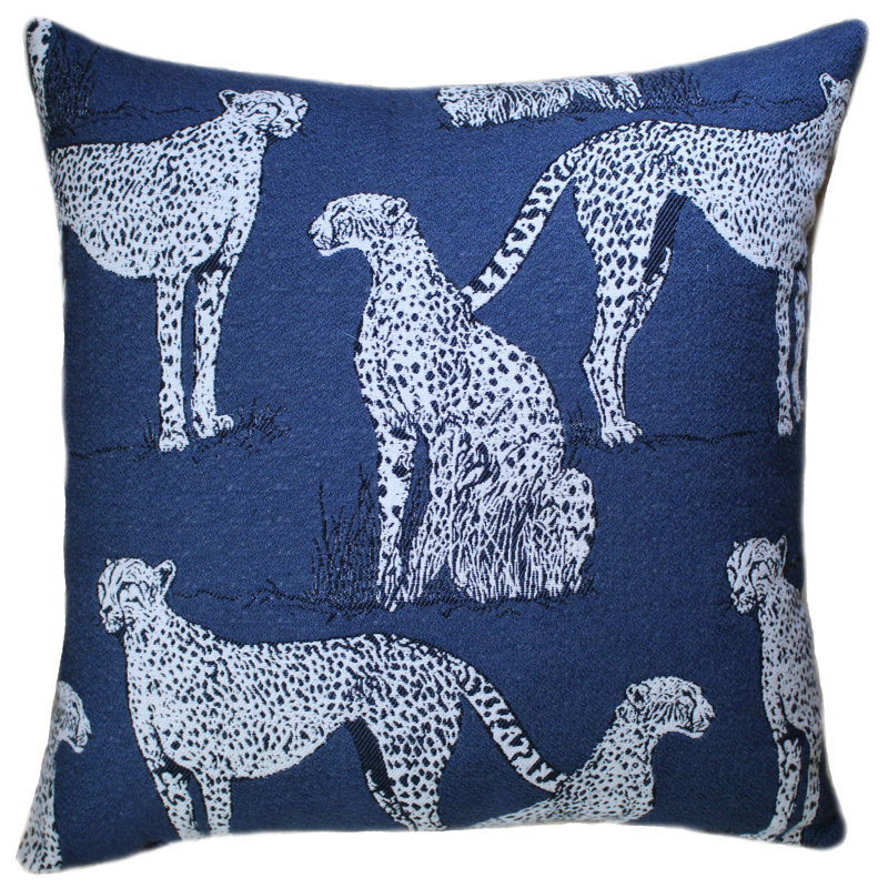 Housse et insert de coussin carré Savannah Cat, Indigo