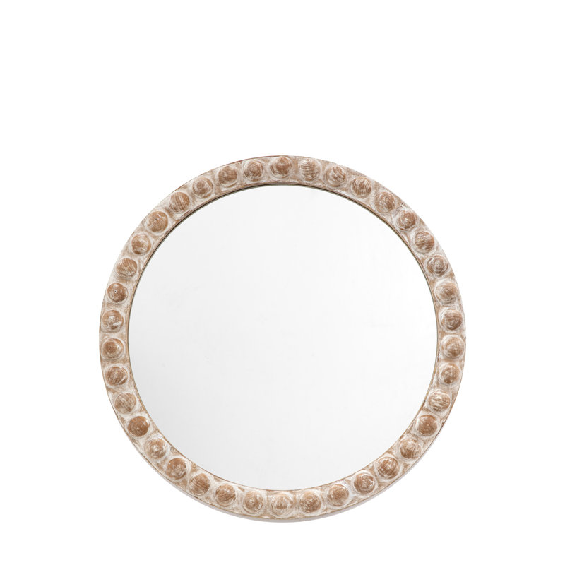 Caitlun Rustic Round Wall Mirror, 65cm H x 65cm W