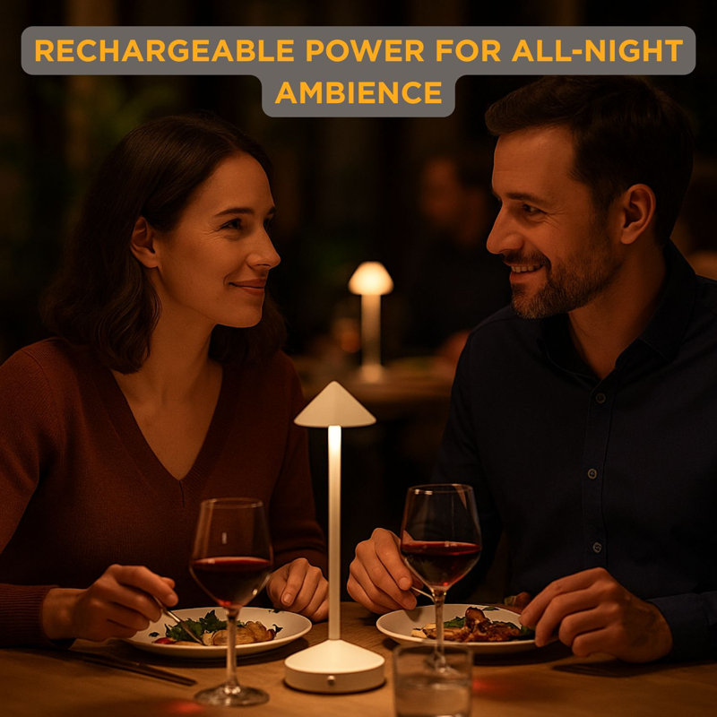  Lampe de table à DEL Slim Arrow, lumière sans fil rechargeable, éclairage portatif élégant pour bureau ou table de chevet, 11,5 po, blanc mat