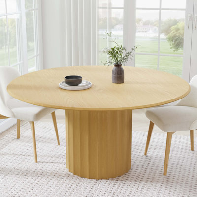 Solid Wood Dining Table Round Pedestal Kitchen Table