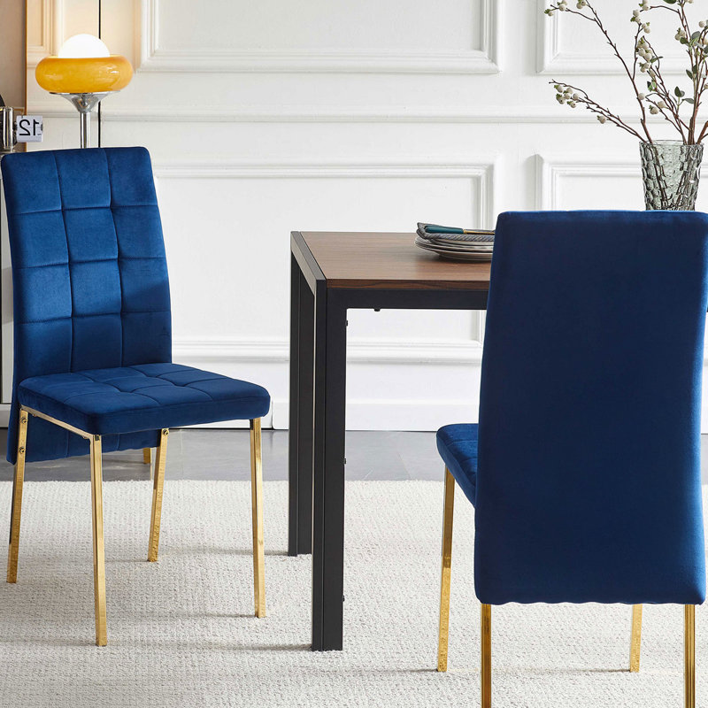 Chaise d'appoint Yoali, Bleu foncé, Noir