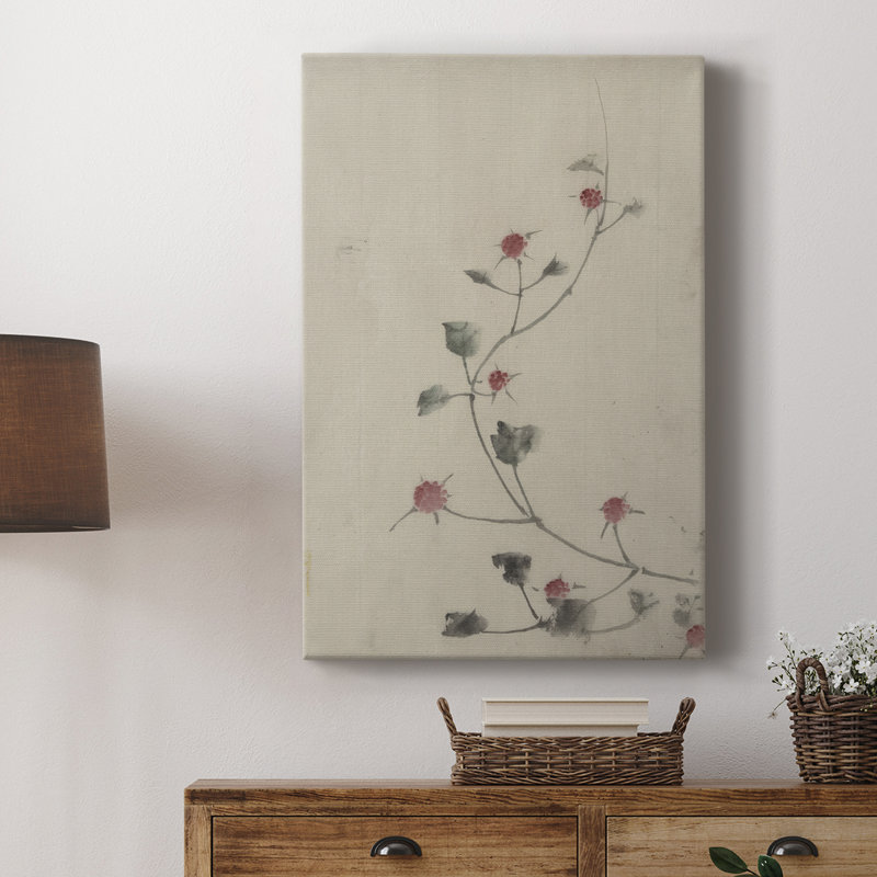 Imprimé floral rétro CXCV - galerie enveloppée Cavas, H 36 po x l 24 po