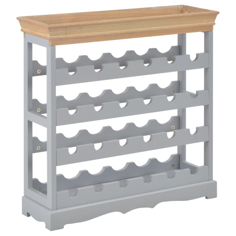 Porte-bouteilles de vin avec plateau supérieur, Gris