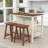 Rishvie 3-Pcs Stationary Kitchen Island Set With 2 Stools and 2 Shelves