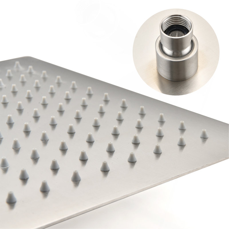 Rain Shower Head High Pressure Rainfall Showerhead Water Saving, Brushed Nickel