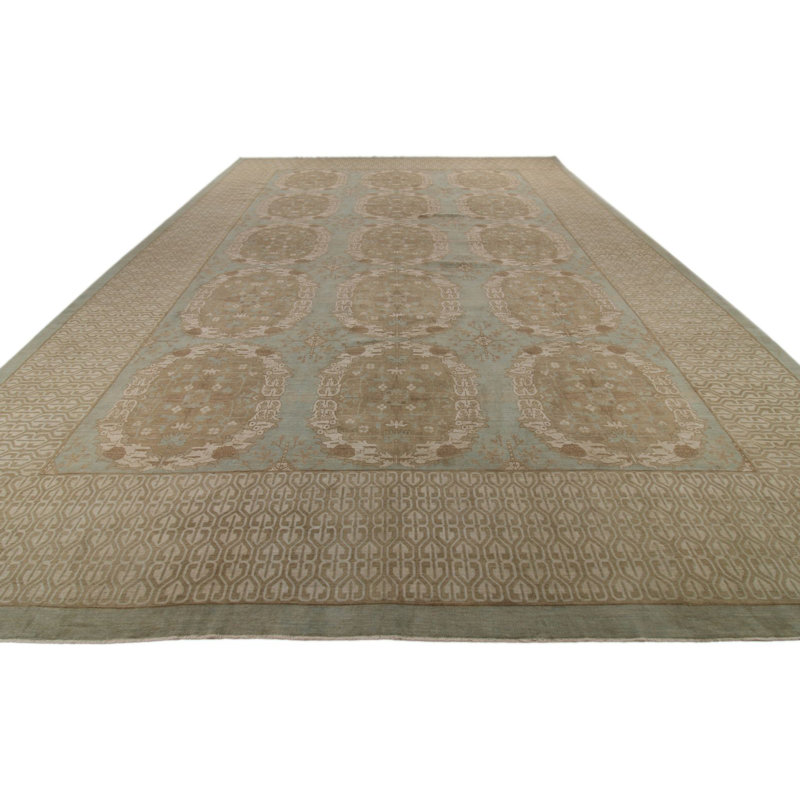 Tapis turc bleu et brun 14 x 20
