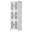 Bacs de rangement pliables empilables à 3 niveaux, armoire de rangement en plastique 300 pte avec tablettes réglables, portes et roues magnétiques