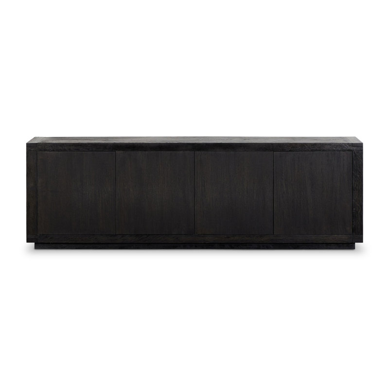 WARBY 94'' W Solid Wood Sideboard, Worn Black Oak