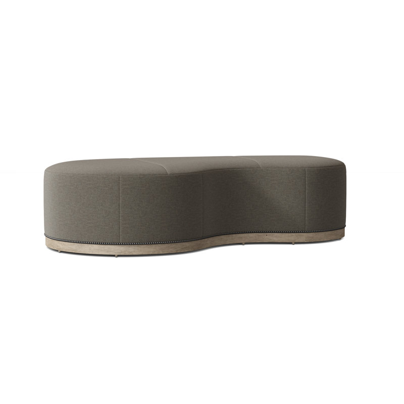 Madeline 61'' Wide Cocktail Ottoman, Charcoal, 3152 Putty 100% Polyester