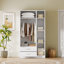 Armoire à miroir 3 portes avec 2 tiroirs et armoire supérieure-1662139882