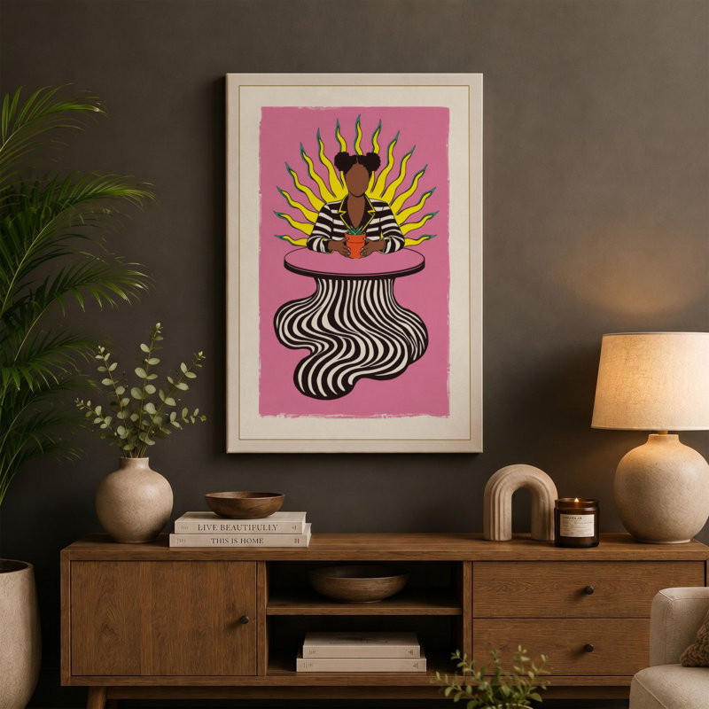 Crowned in Radiance Art Deco - Wrapped Canvas, 36x24 - 91.4 x 61.0 cm, White Border