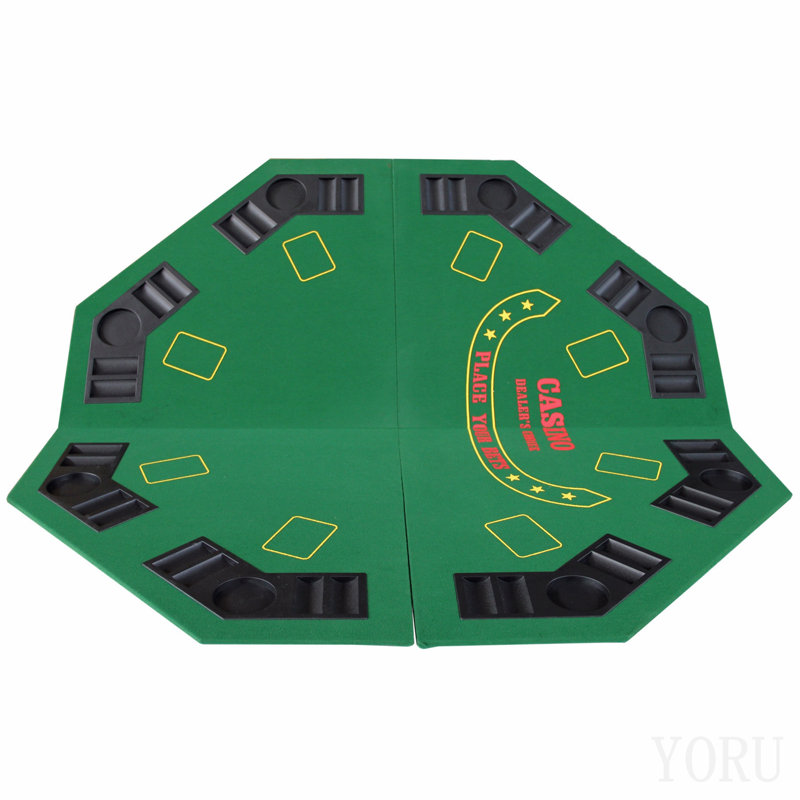 Tapis de table de poker pliable de 48 po pour 8 joueurs Texas Holdem Octogone
