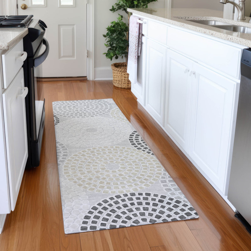 Premium Machine Washable Prisco Gray Rug, Runner 2'3" x 7'6"