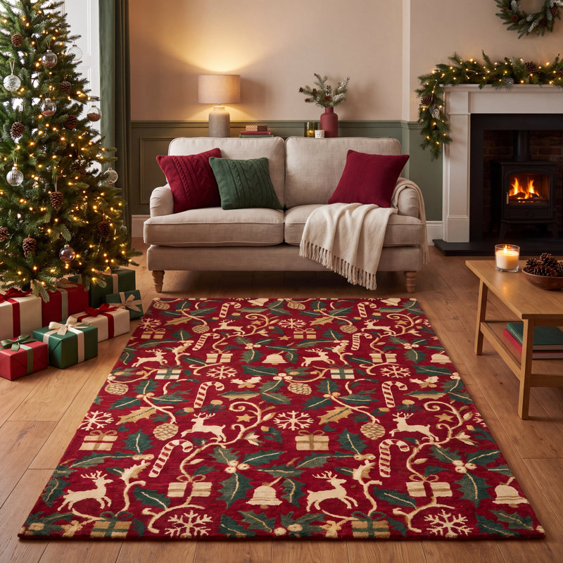 Tapis de Noël Tunstall, Rectangle 3'11" x 5'11"