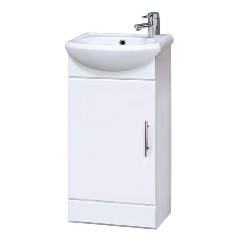 Single Bathroom Vanity with Integrated Ceramic Basin