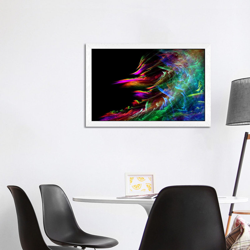 Fire Waive - Print on Canvas, 66.04 cm H x 45.72 cm W, White Floater Framed