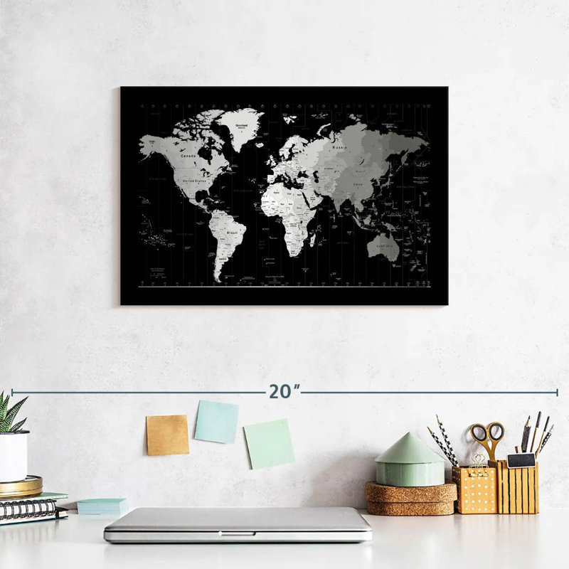 Fuseau horaire, carte du monde Aliaz II, H 8 po x l 12 po