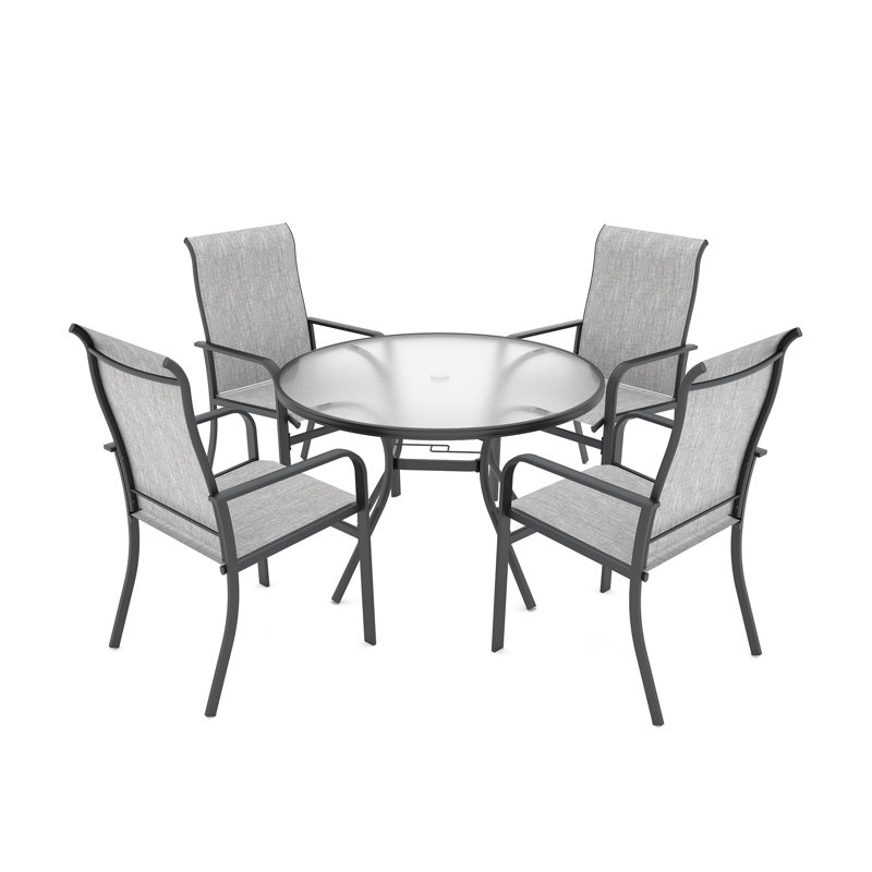 4 - Person 40" Round Patio Dining Set, Gray