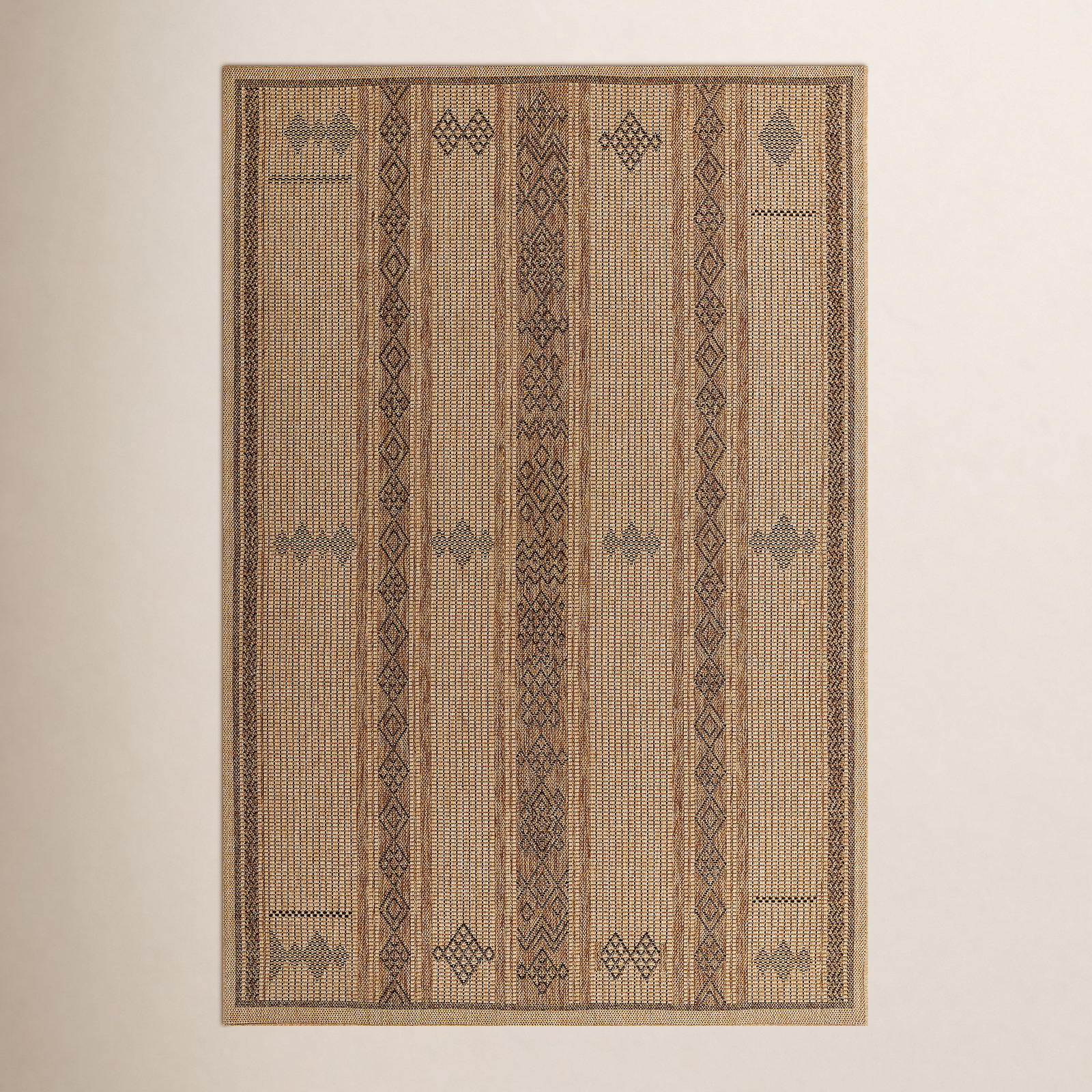 Ava Brown/Beige Indoor/Outdoor Rug, Runner 2'7" x 7'6"