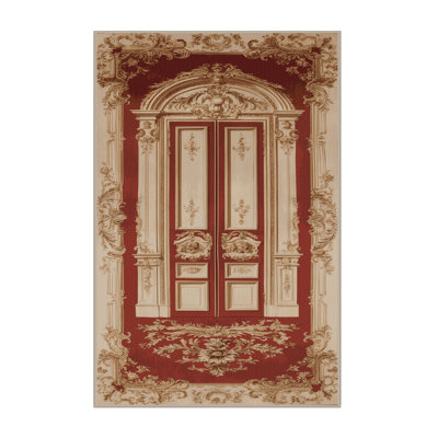 Machine Washable French Brown Area Rug
