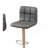 Swivel Faux Leather Adjustable Hydraulic Bar Stool, Set Of 2, Gray-270082258