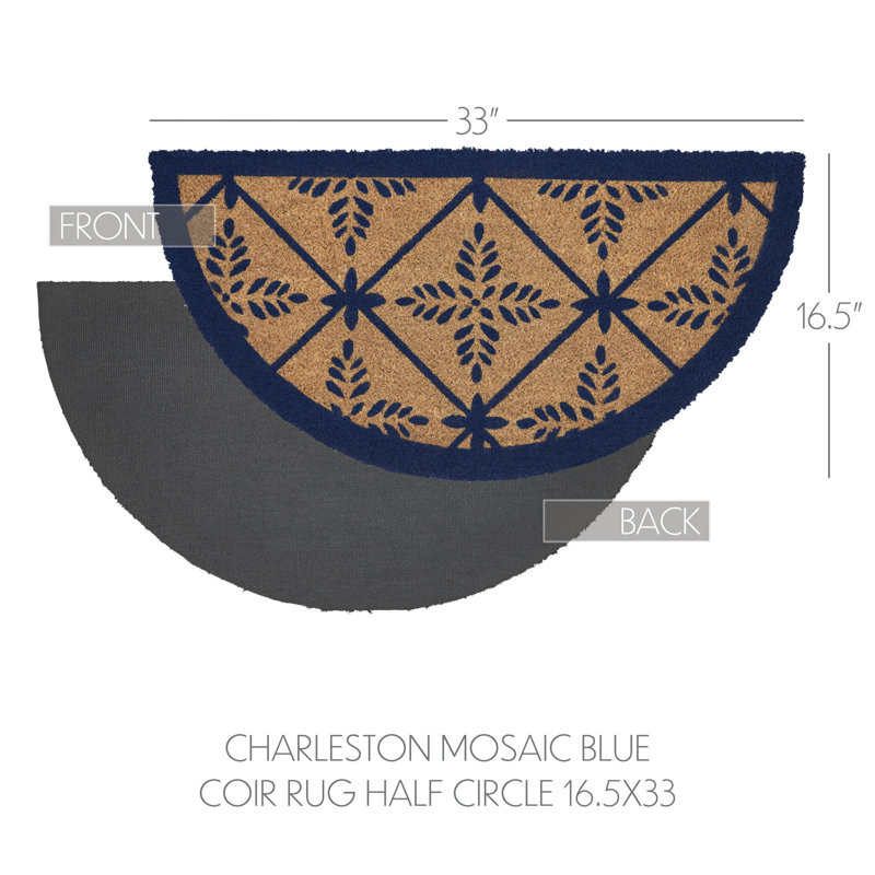 Durango Blue Coir Rug Half Circle 16.5x33