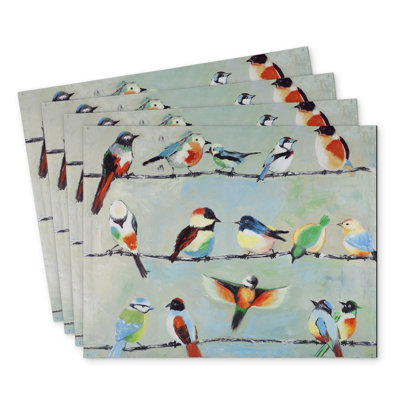 Small Abstract Bird Mindaugas - Set of 4 | Home Decor