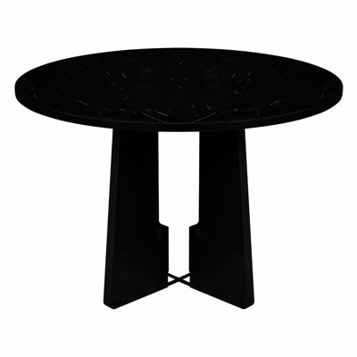 Round Dining Table For 4, 43" Faux Marble Top, Mid-Century Modern Round Dining Table