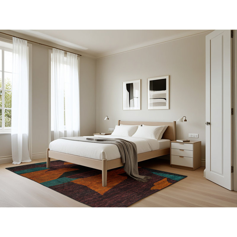 Angellia Abstract Indoor Rug, Rectangle 5' x 7'