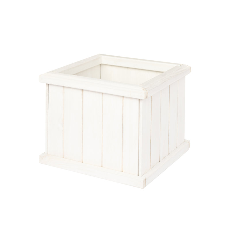 Barros Outdoor Wood Planter Box, White