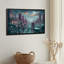 «Rainy Night City Skyline with Moon and Trains», art mural sur toile-133551123