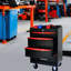 Armoire de rangement à outils 20 po à 4 tiroirs avec glissières à roulement, acier noir et rouge