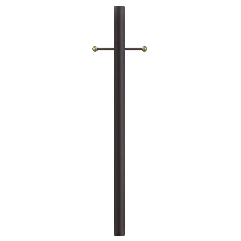 Solus 7, 8, or 10 ft. Direct Burial Hardwired Lamp Post with Decorative Cross Arm, Bronze, 84" H x 3" W x 3" D