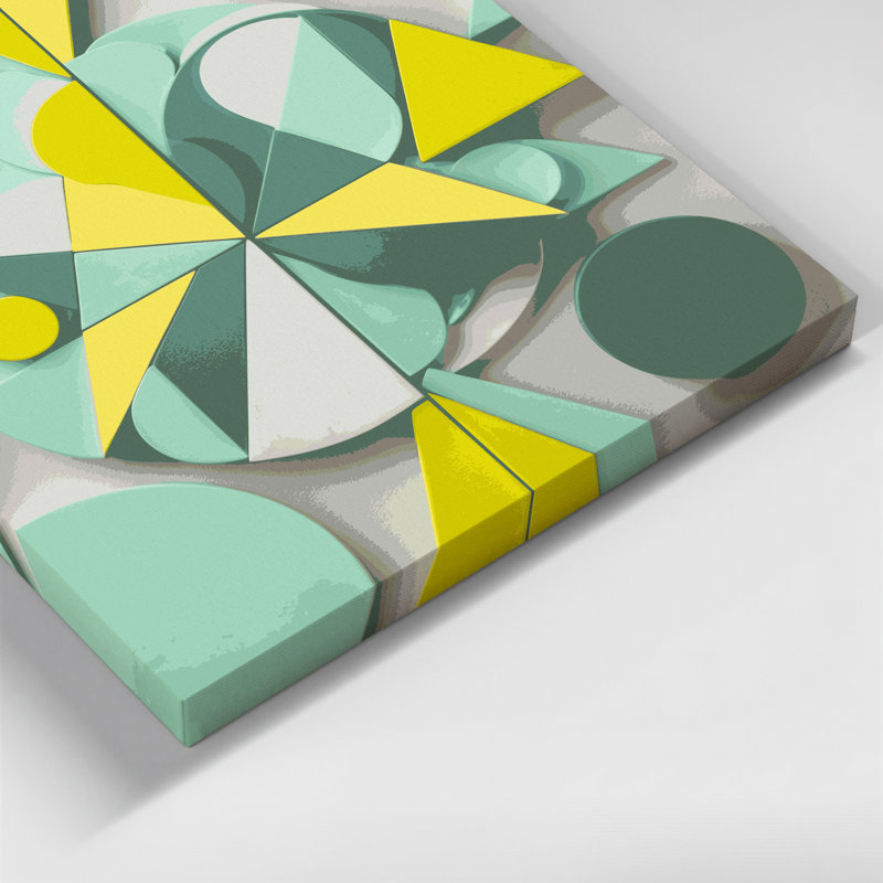 «Abstract Shapes», art mural vert sur toile 60, H 16 po x l 16 po