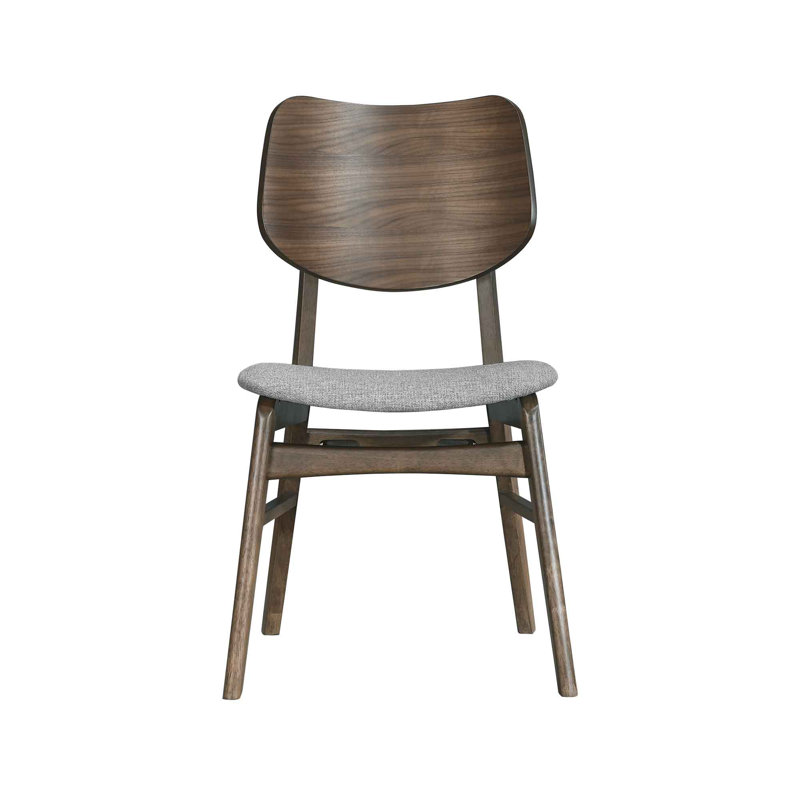 Upholstered Solid Wood Dining Chair, Brown