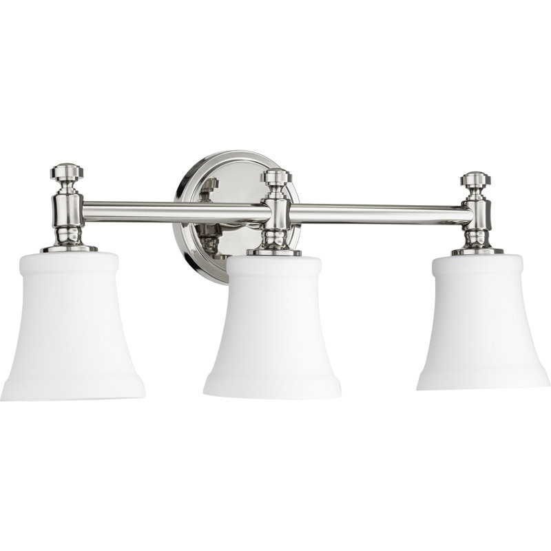 Meuble-lavabo transitionnel 3 lumières Rossington, Bronze huilé, Blanc