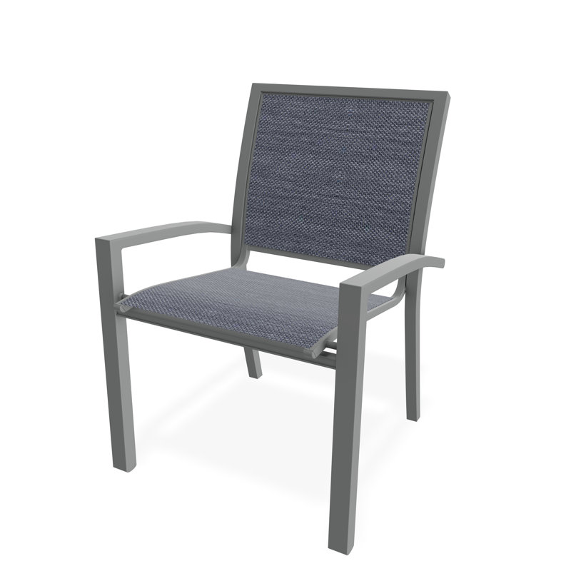 Kendall Outdoor Dining Chair, Augustine Denim, Graphite