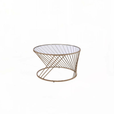 Clear Glass Top Coffee Table with Frame Base