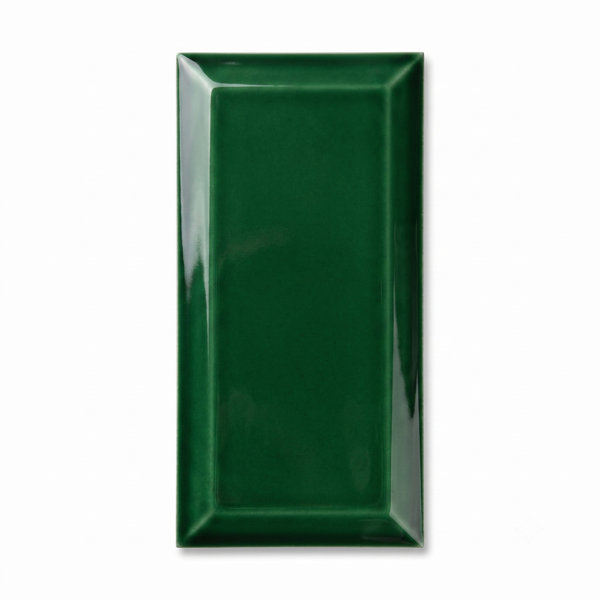 Victorian Green 4" x 8" Glossy Subway Beveled Ceramic Wall Tile