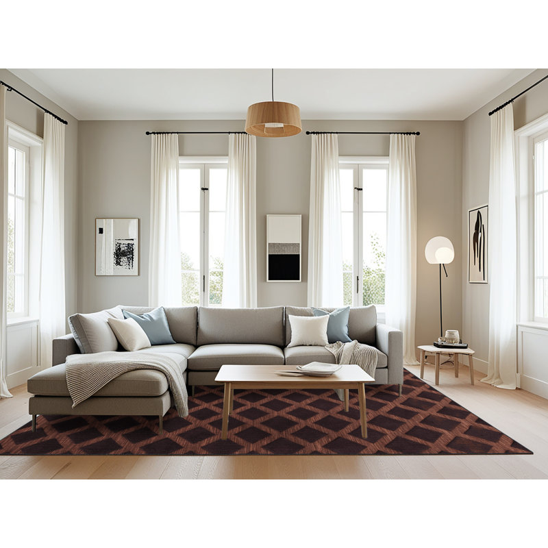 Tapis noir en treillis lavable à la machine, Rectangulaire 8 pi x 10 pi